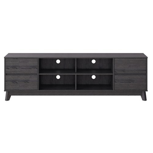 CorLiving - Hollywood Collection TV Stand with Open and Closed Shelves for Most TVs up to 85" - Dark Gray