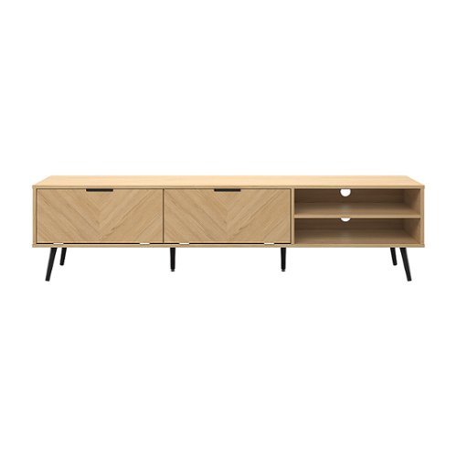 CorLiving - Himari Collection TV Stand with Cabinets for Most TVs up to 85" - Distressed Charcoal Gray