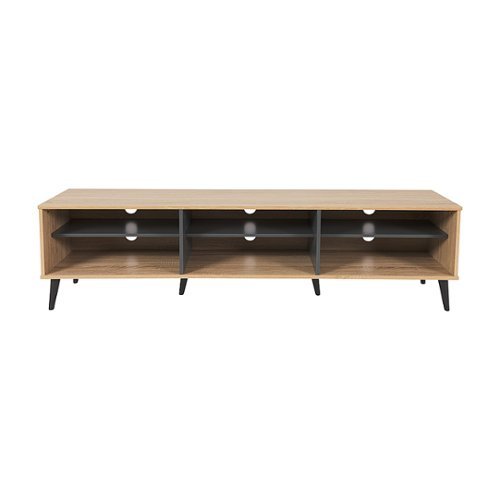 CorLiving - Cole Collection TV Stand with Open Cabinets for Most TVs up to 85" - Light Wood