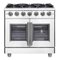 Forno Appliances - Massimo 5.36 cu.ft. Freestanding Gas Convection Range with French Doors and Air Fryer Kit - Stainless Steel-Front_Standard
