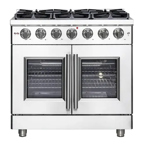 Front. Forno Appliances - Massimo 5.36 cu.ft. Freestanding Gas Convection Range with French Doors and Air Fryer Kit.
