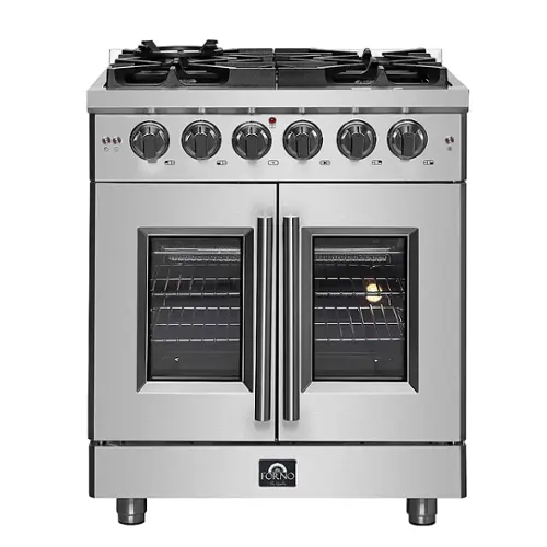 Front. Forno Appliances - Massimo 4.32 cu. ft. Freestanding Gas Range with French Doors.