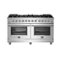 Forno Appliances - Massimo 8.64 cu.ft. Freestanding Double Oven Gas Convection Range with Steam Cleaning and Air Fryer Kit - Stainless Steel-Front_Standard