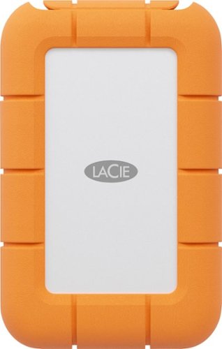 LaCie Rugged Mini SSD 4TB Solid State Drive - USB 3.2 Gen 2x2, speeds up to 2000MB/s (STMF4000400) - Silver and Orange