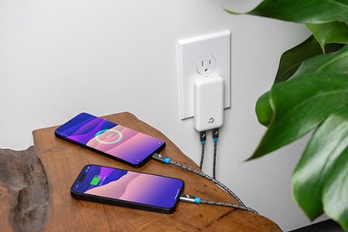 Nimble WALLY Ultra 65W Dual USB-C Wall Charger, Ultra-Slim Design, PD, QC, PPS Fast Charging, Folding Prongs, Travel Size - White BUY IN EUROPE