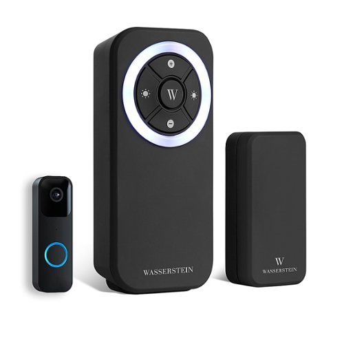 Wasserstein - Wireless Battery Operated Doorbell Chime Accessory for Blink Video Doorbell - Black
