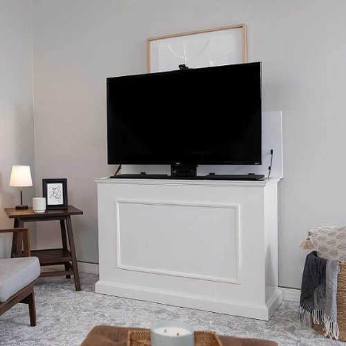 Touchstone Home Products - The Elevate by Touchstone - Smart Motorized TV Lift Cabinet for Flat Screen TVs up to 50 Inches - White