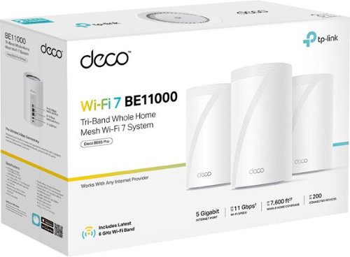 TP-Link Deco BE65 Pro BE11000 Whole Home Tri-Band Wi-Fi 7 Mesh Router System with two 5-Gig Ports (3-pack) - White SHOP ONLINE