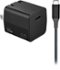 Insignia™ - 25W Compact Wall Charging Kit for USB-C Smartphones, Tablets and More - Black-Front_Standard