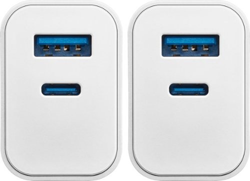 Best Buy essentials™ 20W Dual-Port Wall Charging Kit for USB-C Smartphones, Tablets and More (2 Pack) - White WHERE TO BUY