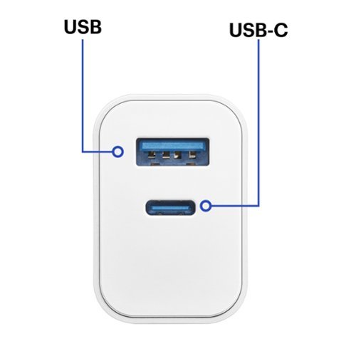 Best Buy essentials™ 20W Dual-Port Wall Charging Kit for USB-C Smartphones, Tablets and More (2 Pack) - White SHOP ONLINE