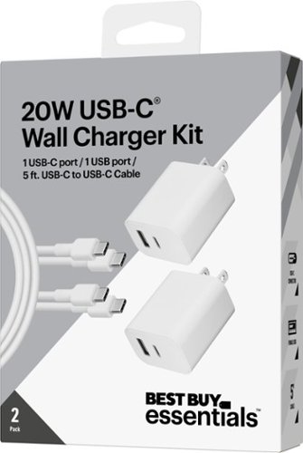 Best Buy essentials™ 20W Dual-Port Wall Charging Kit for USB-C Smartphones, Tablets and More (2 Pack) - White BUY IN AUSTRALIA