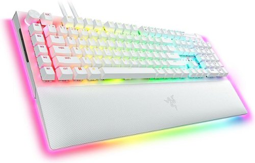 Razer BlackWidow V4 Pro Full Size Wired Mechanical Green Clicky Switch Gaming Keyboard with Chroma RGB Backlighting - White BUY ONLINE