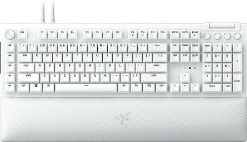 Razer BlackWidow V4 Pro Full Size Wired Mechanical Green Clicky Switch Gaming Keyboard with Chroma RGB Backlighting - White BUY IN SINGAPORE