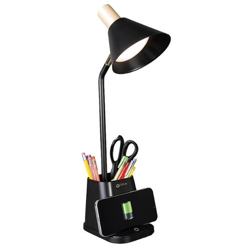 OttLite Merge LED Desk Lamp with Wireless Charging - Black