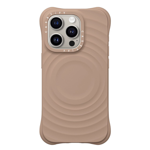 CASETiFY - Essentials Ripple Case with MagSafe for Apple iPhone 15 Pro - Latte