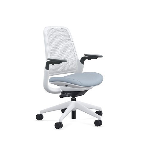 Steelcase - Series 1 Air Chair with Seagull Frame - Era Blue Nickel / Seagull Frame-Front_Standard 