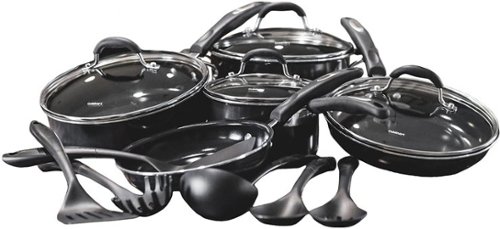  Cuisinart - 15-Piece Ceramic-Coated Cookware Set - Black