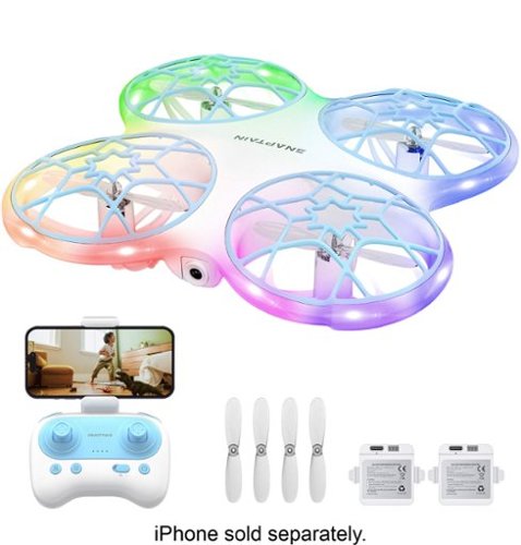 Snaptain - K30 Mini 720P HD Camera Drone with Colorful Lighting, Remote Controller, and Max Flight Time of 18 Minutes - White