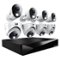 Night Owl - 12 Channel 8 Camera Indoor/Outdoor Wired 2K 2TB DVR Security System with 2-way Audio - Black/White-Front_Standard