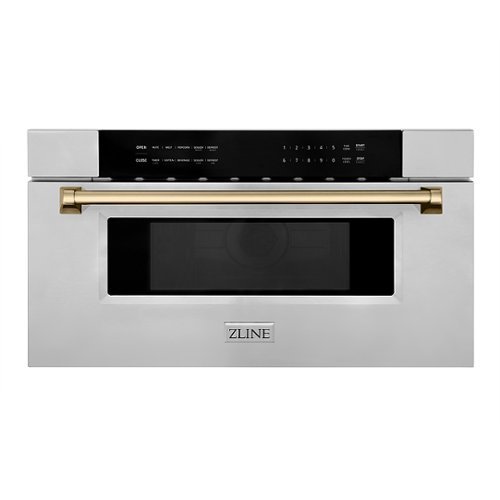 "ZLINE - 30"" 1.2 cu. ft. Built-In Microwave Drawer in Stainless Steel with Champagne Bronze Accents"