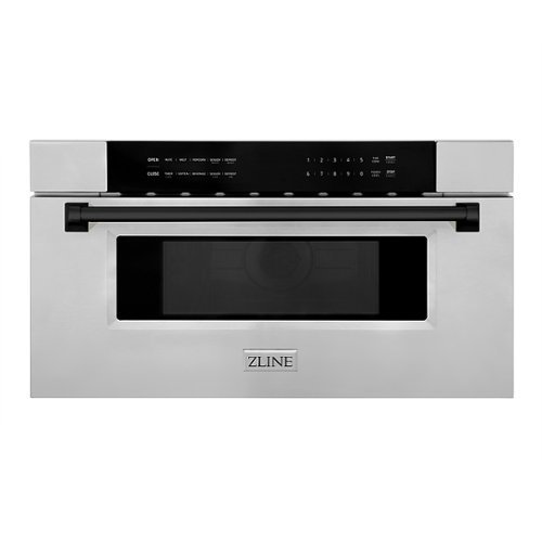"ZLINE - 30"" 1.2 cu. ft. Built-In Microwave Drawer in Stainless Steel with Matte Black Accents"