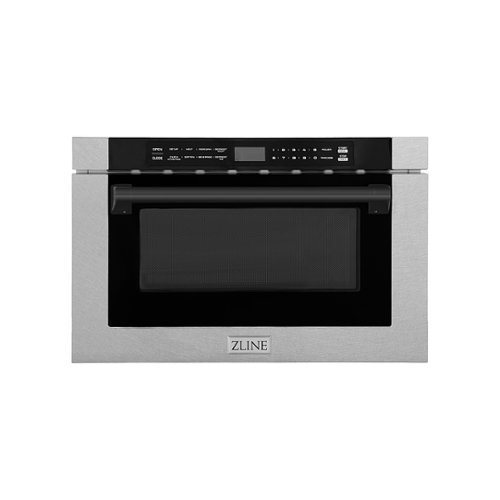 &quot;ZLINE - Autograph Edition 24&quot;&quot; 1.2 cu. ft. Built-in Microwave Drawer in Resistant Stainless Steel and Matte Black Accents&quot;
