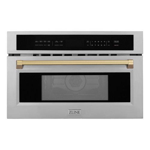 "ZLINE - Autograph Edition 30"" 1.6 cu ft. Built-in Convection Microwave Oven in Stainless Steel and Champagne Bronze Accents"