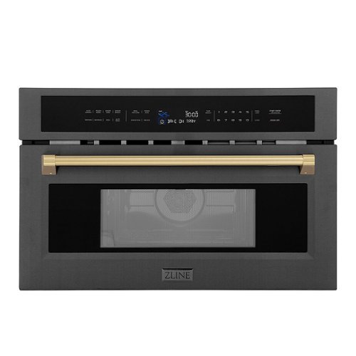 

ZLINE - Autograph 30" 1.6 cu ft. Built-in Convection Microwave Oven in Black Stainless Steel and Champagne Bronze Accents