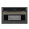 ZLINE - Autograph 30" 1.6 cu ft. Built-in Convection Microwave Oven and Champagne Bronze Accents - Black Stainless Steel-Front_Standard