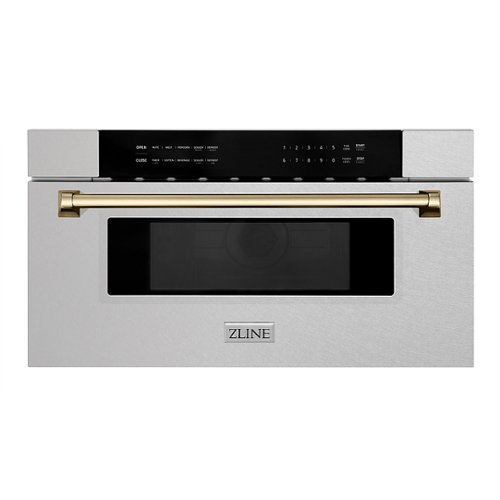 "ZLINE - Autograph Edition 30"" 1.2 cu. ft. Built-In Microwave Drawer in Stainless Steel with Champagne Bronze Accents"