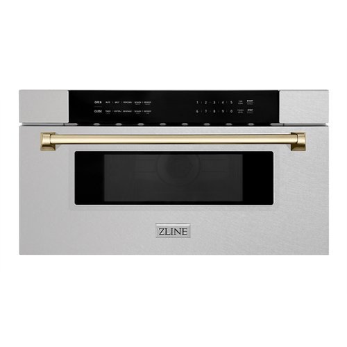 "ZLINE - Autograph Edition 30"" 1.2 cu. ft. Built-In Microwave Drawer in Stainless Steel with Gold Accents"
