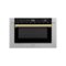 ZLINE - Autograph 24 in. Microwave Drawer with Traditional Handle in Satin Steel and Gold Accents - Stainless Steel and Gold Accents-Front_Standard