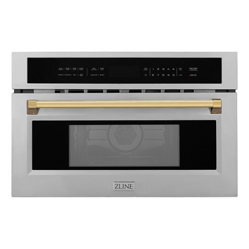 "ZLINE - Autograph Edition 30"" 1.6 cu ft. Built-in Convection Microwave Oven in Stainless Steel and Polished Gold Accents"