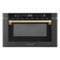 ZLINE - Autograph Edition 24 in. Built-in Microwave Drawer in - Black Stainless Steel and Champagne Bronze Accents-Front_Standard