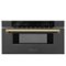ZLINE - Autograph Edition 30 in. Built-in Microwave Drawer - Black Stainless Steel and Gold Accents-Front_Standard