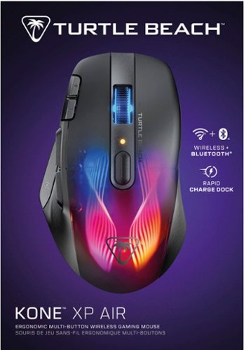Turtle Beach Kone XP Air Wireless Optical Gaming Mouse with Charging Dock and AIMO RGB Lighting - Wireless - Black BUY IN QATAR