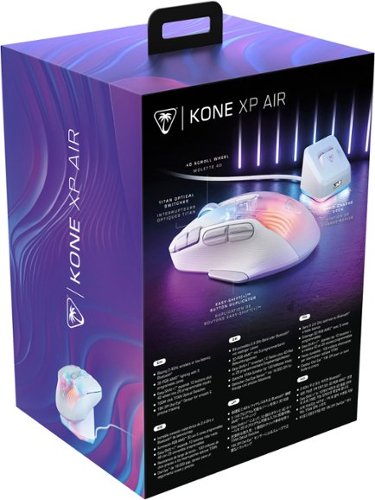 Turtle Beach Kone XP Air Wireless Optical Gaming Mouse with Charging Dock and AIMO RGB Lighting - Wireless - White BUY IN UK