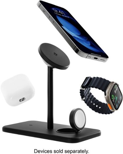 Twelve South HiRise 3 Deluxe 3-in-1 Desktop Charging Stand with MagSafe - Black WORLDWIDE DELIVERY