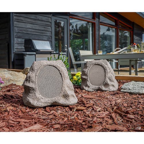 Victrola Outdoor Wireless Bluetooth Solar Rock Speaker Connect (Each) - Stone GLOBAL SHIPPING