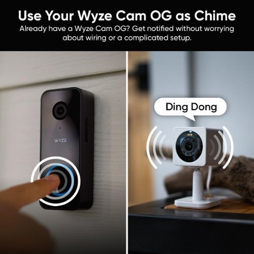 Wyze Wired Video Doorbell v2, 2K HD Video with Head-to-Toe view, 2-way Audio, Night Vision, Voice Assistants - Black WORLDWIDE DELIVERY