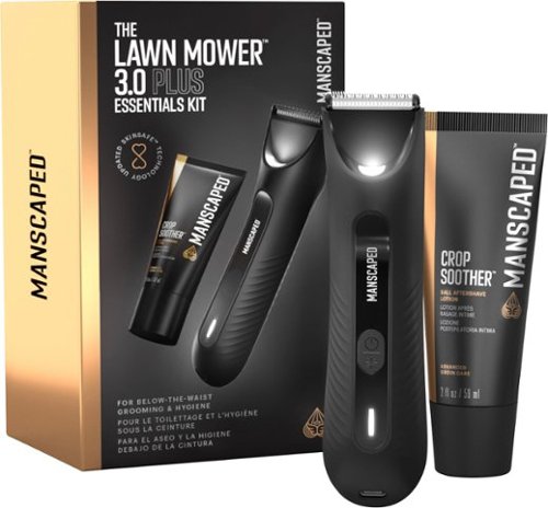 Manscaped - The Lawn Mower 3.0 Plus Essentials Kit, SkinSafe Electric Groin and Body Hair Trimmer - Black