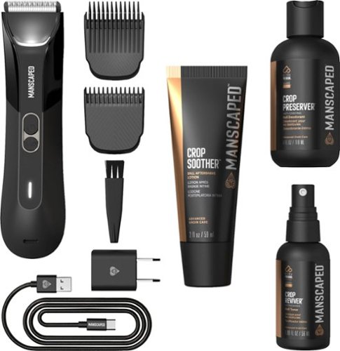 Manscaped The Lawn Mower 4.0 Pro Refined Package SkinSafe Rechargeable Wet/Dry Groin and Body Hair Trimmer, Grooming Gift Set - Black WORLDWIDE DELIVERY