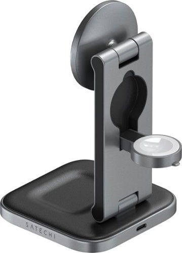 Satechi 3-in-1 Foldable Qi2 Wireless Charging Stand for iPhone, Apple Watch, and AirPods - Space Gray BUY IN SINGAPORE