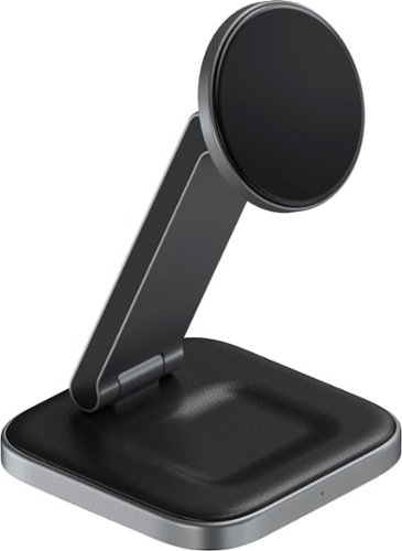 Satechi 2-in-1 Foldable Qi2 Wireless Charging Stand for iPhone, Apple Watch, and AirPods - Space Gray BUY IN MIDDLE EAST