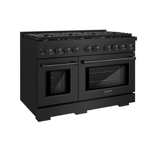 ZLINE Paramount Double Oven Gas Range w/ 8 Burners in Black Stainless Steel (SGRB-48)