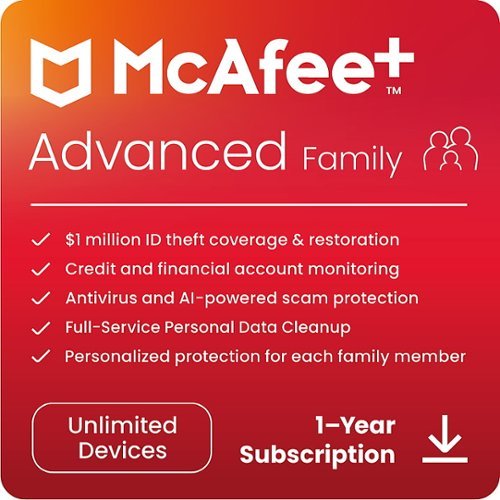 McAfee - Advanced Family ID Theft Coverage & Internet Security Software (Unlimited Devices) (1-Year Subscription) - Android, Apple iOS, Chrome, Mac OS, Windows [Digital]