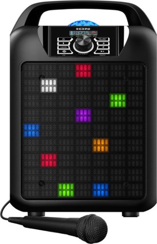 ION Audio Party Rocker Max High-Power Portable Bluetooth Speaker with Customizable Party Theme Lights - Black WORLDWIDE DELIVERY