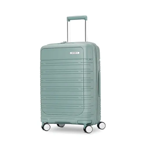 Front. Samsonite - Elevation Plus 23" Expandable Carry-On Spinner Suitcase - Cypress Green.