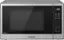 Panasonic microwave oven with a digital clock on the front.
